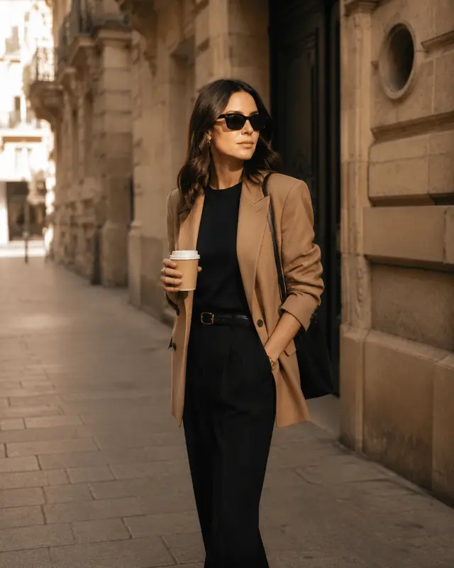 Visuel illustratif : silhouette parisienne en veste camel.